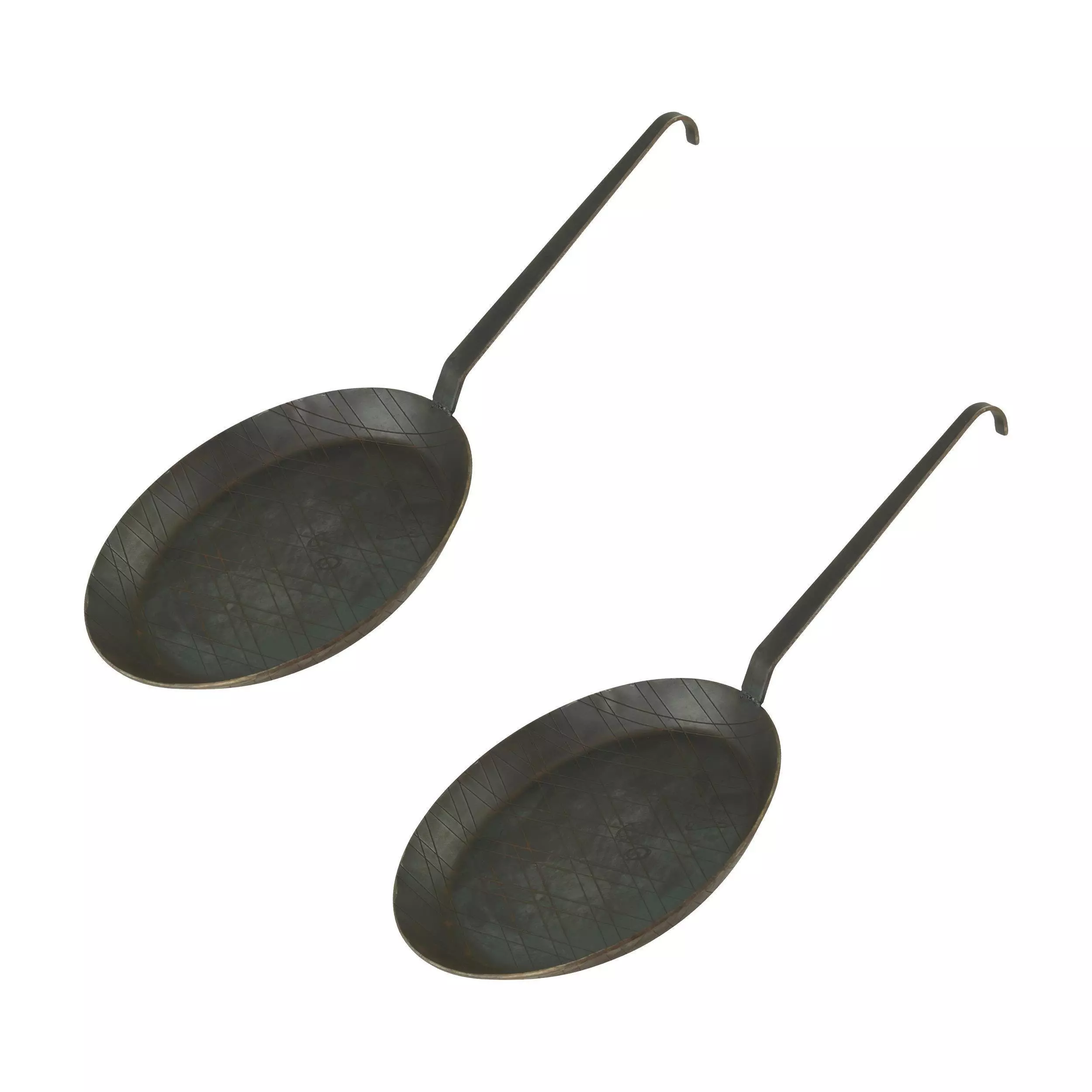 Gvk-eco Schmiedeeiserne Brat- Und Servierpfanne 2 Stück Ø 24 Cm Mit Hakenstiel 3 Gvk-eco Schmiedeeiserne Brat- Und Servierpfanne 2 Stück Ø 24 Cm Mit Hakenstiel