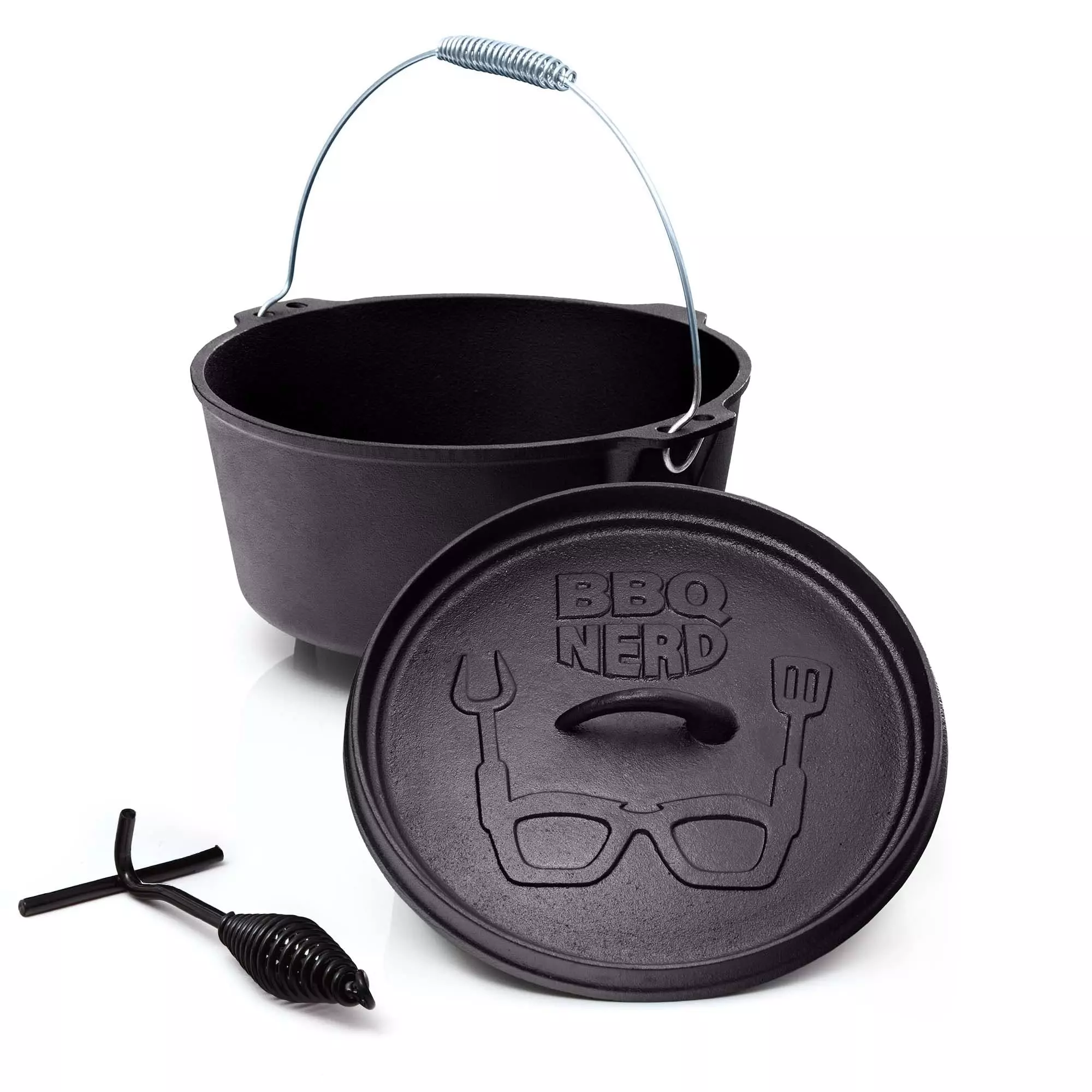 Null BBQ-Nerd© Dutch Oven "Starter" 10,7L Mit Füßen | Bereits Eingebrannt | Gusseisen Feuertopf, Bräter Mit Deckel Inkl. Deckelheber 7 Null BBQ-Nerd© Dutch Oven "Starter" 10,7L Mit Füßen | Bereits Eingebrannt | Gusseisen Feuertopf, Bräter Mit Deckel Inkl. Deckelheber – Bild 5