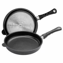 Null AMT Induktions-Wok Aluguss, Ø 20 Cm, Höhe 5 Cm, Antihaftbeschichtung, Induktionsfähig, Backofenfest, Spülmaschinenfest