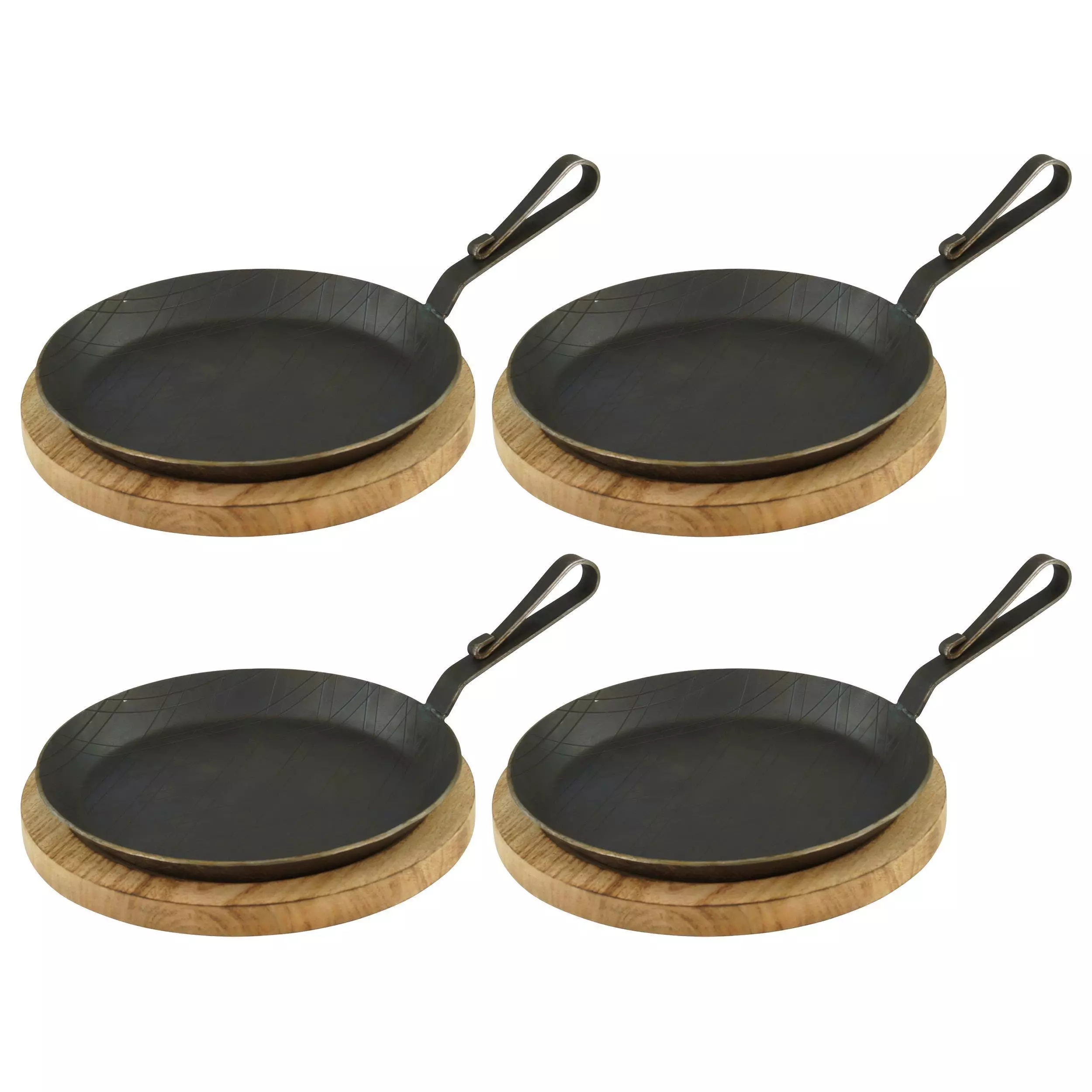 Gvk-eco Servierpfanne Aus Schmiedeeisen Mit Gebogenem Hakenstiel Ø 24 Cm 4 Stück 7 Gvk-eco Servierpfanne Aus Schmiedeeisen Mit Gebogenem Hakenstiel Ø 24 Cm 4 Stück – Bild 5