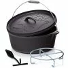 Null BBQ-Nerd© Dutch Oven "Starter" 10,7L Mit Ständer| Bereits Eingebrannt | Gusseisen Feuertopf, Bräter Mit Deckel Inkl. Deckelheber -Bartscher Verkäufe d148a382 13f9 4e92 bbf4 4f710b5588c3