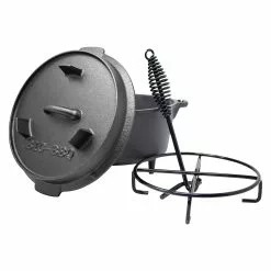 Klarstein Guernsey Premium Dutch Oven 6.0 BBQ-Topf Gusseisen Standfüße Größe M / 6 Qt Schwarz -Bartscher Verkäufe e312a5b6 103d 4293 a599 7e5e316dc5ca 7