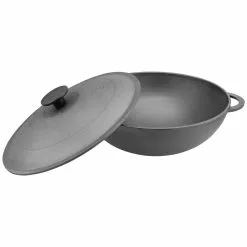 Null 3L Wok Bratpfanne Aus Gusseisen Gusseisendeckel Asia Schmortopf Induktion Pfanne