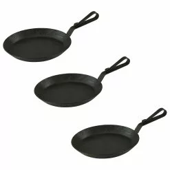 Gvk-eco Servierpfanne Aus Schmiedeeisen Mit Gebogenem Hakenstiel Ø 24 Cm 3 Stück